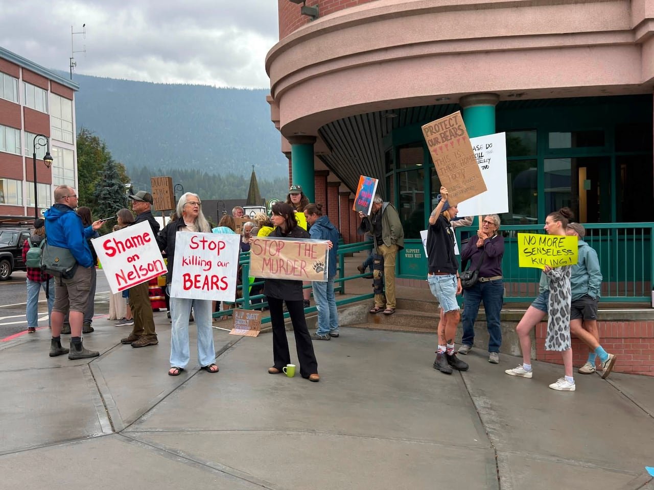 default-146 Protesters gathered in Nelson