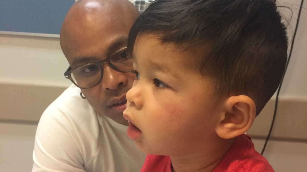 A scene in the emergency room where Simon was treated after his allergic reaction to cashews.